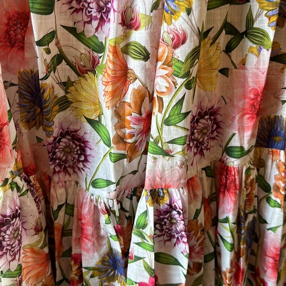 Borgo de nor Petra linen one shoulder tiered midi dress - Picture 14 of 16